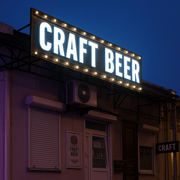 Front lit acrylic sign with bright LED face illumination for storefront displays