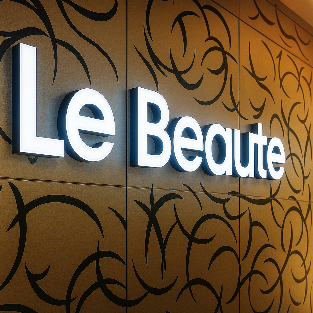 LED rimless front lit letters with sleek frame-free modern illumination