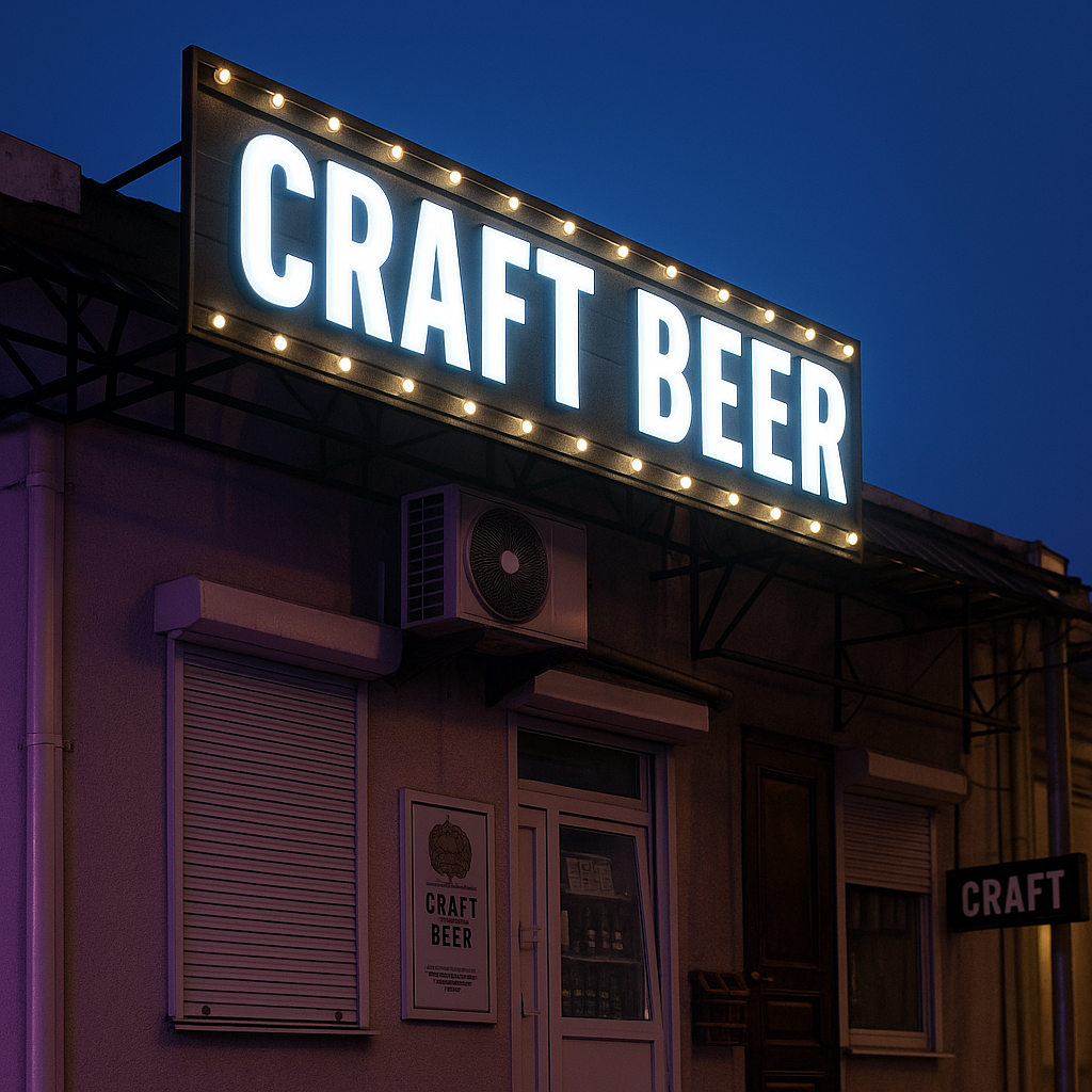 Front lit acrylic sign with bright LED face illumination for storefront displays