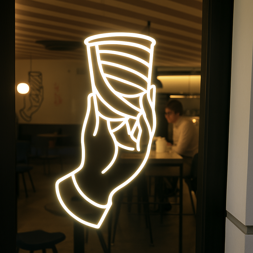 Acrylic neon sign with vintage glow effect and modern LED design