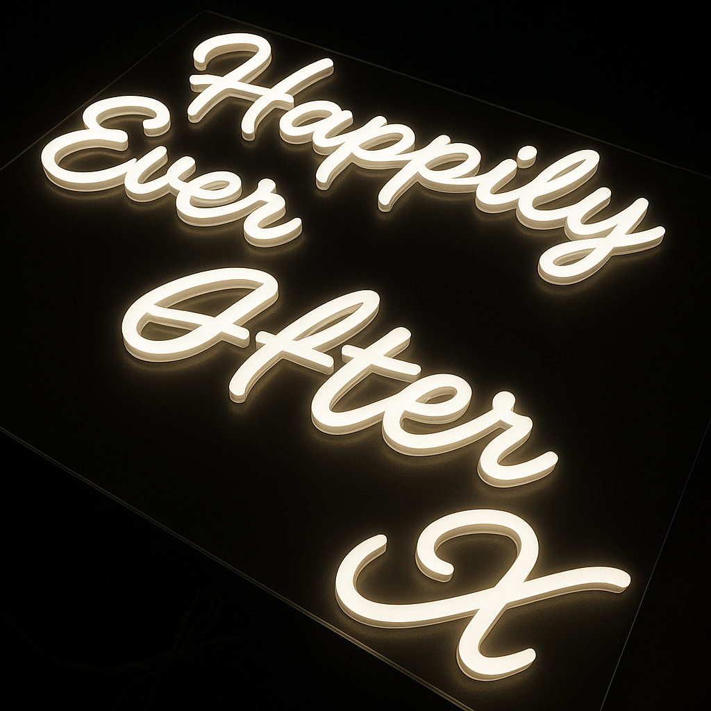 Acrylic neon sign with vintage glow effect and modern LED design
